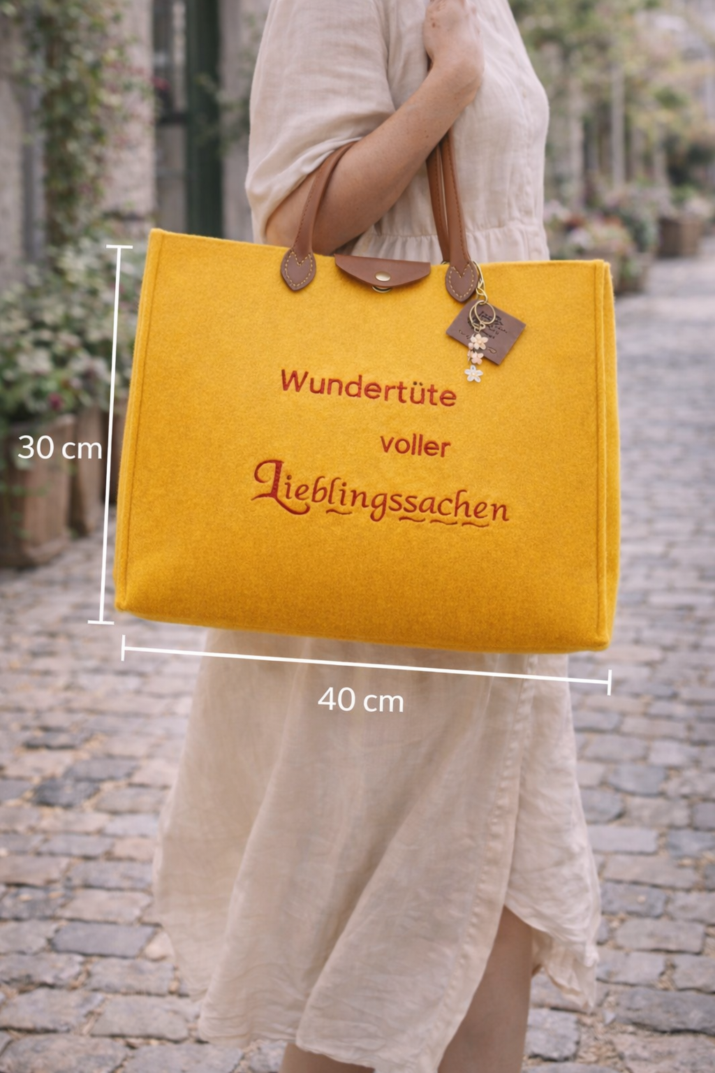 Filztasche groß mit Stickerei