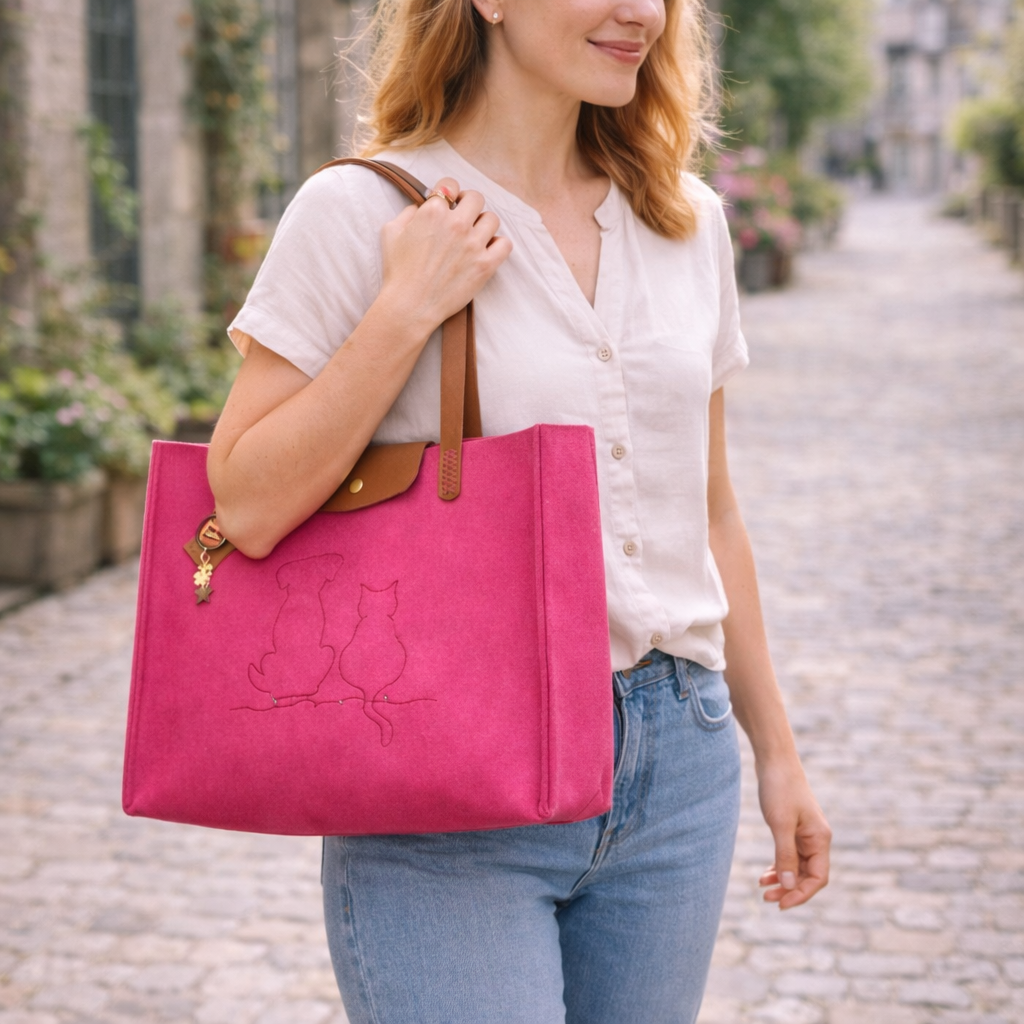 Filztasche groß mit Stickerei